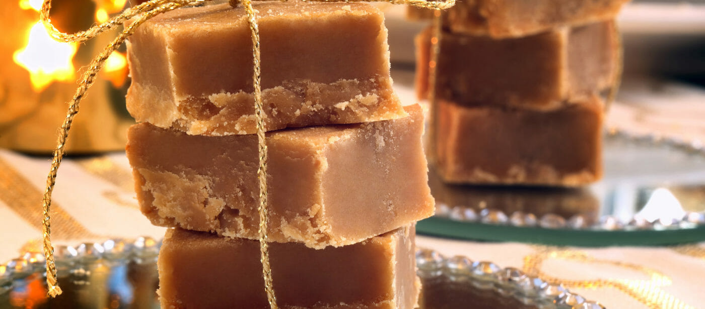 Christmas homemade fudge on the table