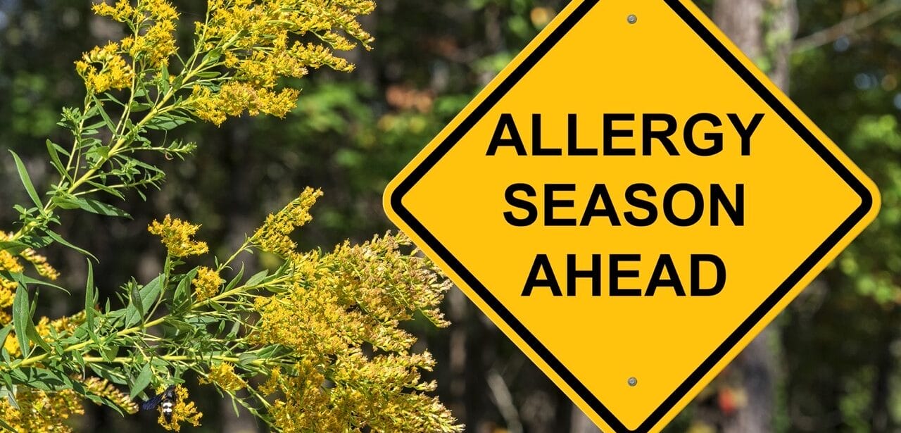 Person receiving allergy test during peak pollen season